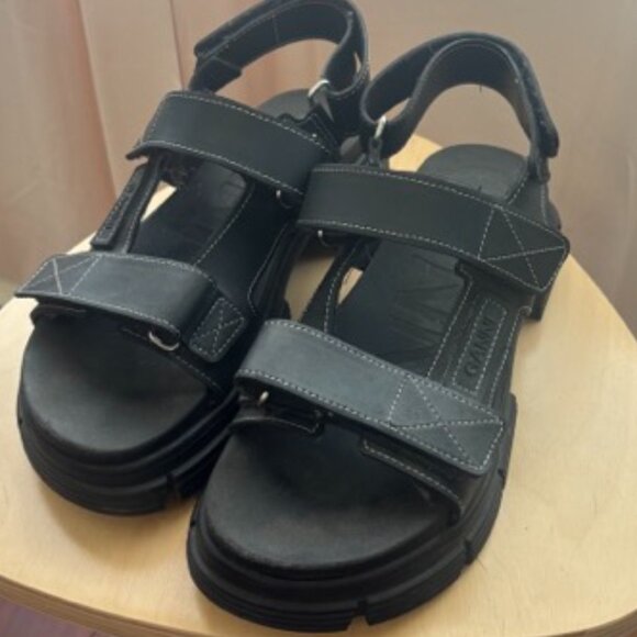 GANNI Recycled Rubber Chunky Slingback Sandals - Picture 3 of 4